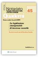 La legislazione emergenziale di interesse notarile